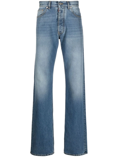 Shop Maison Margiela Four-stitch Straight-leg Jeans In Blue