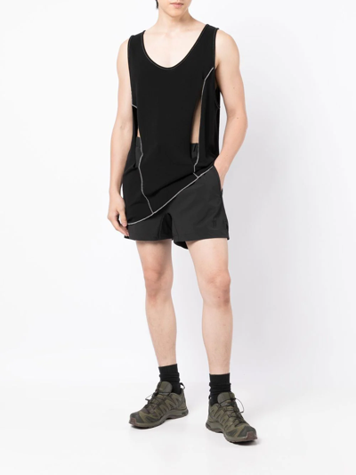 Shop 11 By Boris Bidjan Saberi Embroidered-logo Detail Shorts In Black