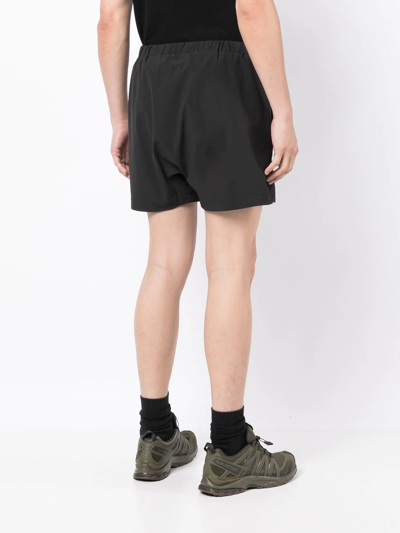 Shop 11 By Boris Bidjan Saberi Embroidered-logo Detail Shorts In Black