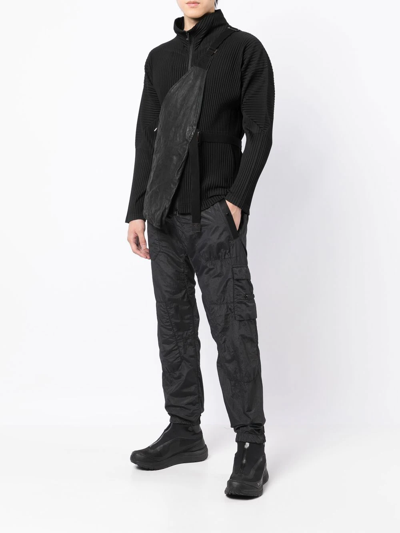 Boris Bidjan Saberi One-shoulder Design Leather Top In Black