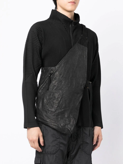 Boris Bidjan Saberi One-shoulder Design Leather Top In Black