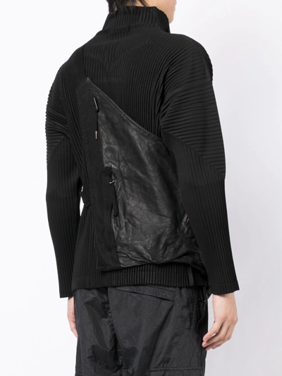 Boris Bidjan Saberi One-shoulder Design Leather Top In Black