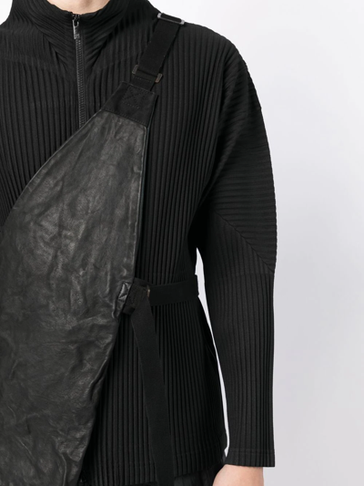 Shop Boris Bidjan Saberi One-shoulder Design Leather Top In Black