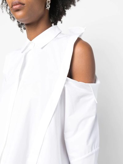 Shop A.w.a.k.e. Double Collar Long-sleeve Shirt In White