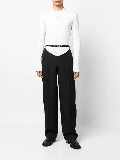 Shop Y/project Arc Y-belt Wide-leg Trousers In Black