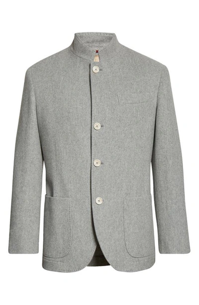Shop Brunello Cucinelli Patch Pocket Cashmere Jacket In C2148-pearl Grey