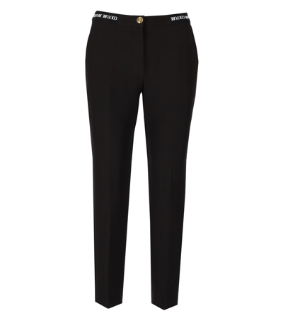 Shop Versace Jeans Couture Cady Bistretch Black Cigarette Trousers In Nero