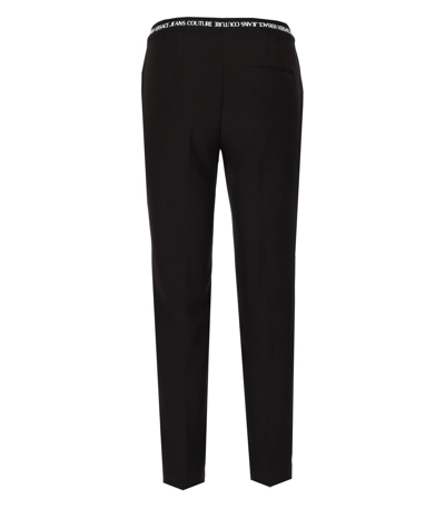 Shop Versace Jeans Couture Cady Bistretch Black Cigarette Trousers In Nero