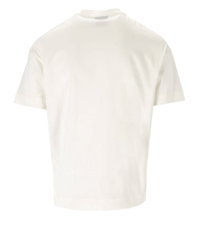Shop Emporio Armani Off-white T-shirt With Logo In Bianco
