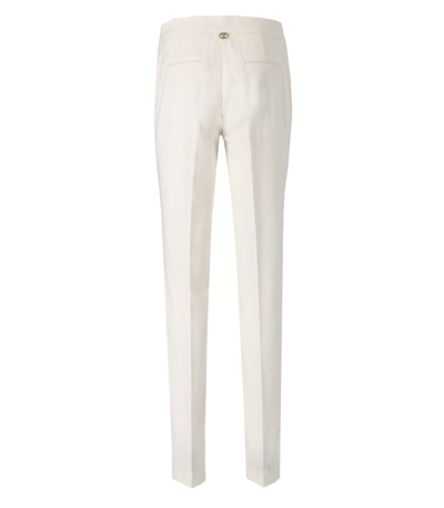 Shop Twinset Off-white Cigarette Trousers In Bianco