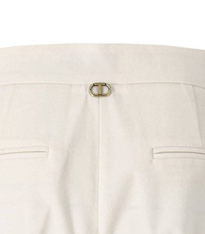 Shop Twinset Off-white Cigarette Trousers In Bianco