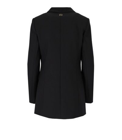 Shop Twinset Satin Black Single-breasted Jacket In Nero