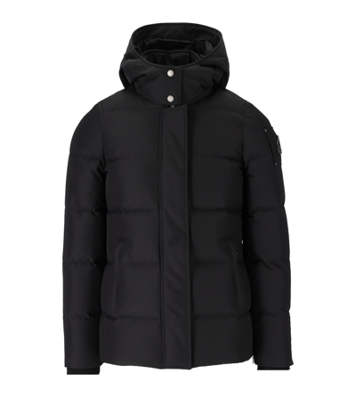 Shop Moose Knuckles Mistaya Black Hooded Down Jacket In Nero