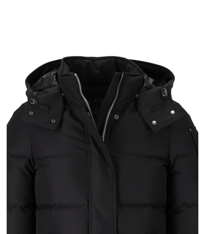 Shop Moose Knuckles Mistaya Black Hooded Down Jacket In Nero