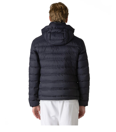 Shop Peuterey Boggs Kn Blue Hooded Down Jacket