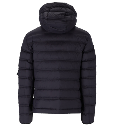 Shop Peuterey Boggs Kn Blue Hooded Down Jacket