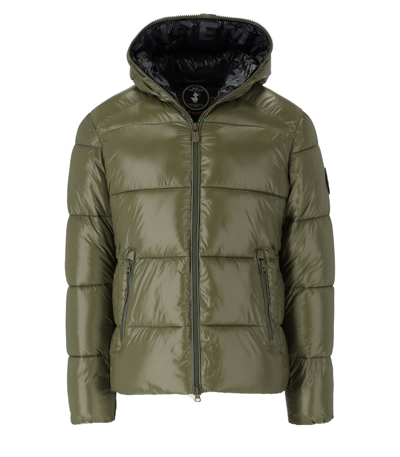 Shop Save The Duck Edgard Green Hooded Padded Jacket In Verde