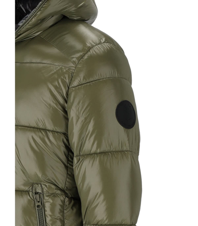 Shop Save The Duck Edgard Green Hooded Padded Jacket In Verde