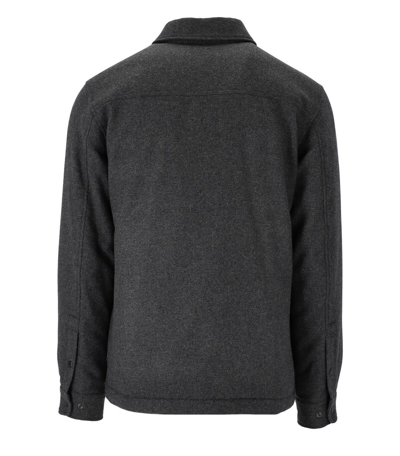 Woolrich Two-pocket Button-up Shirt Jacket In Grigio