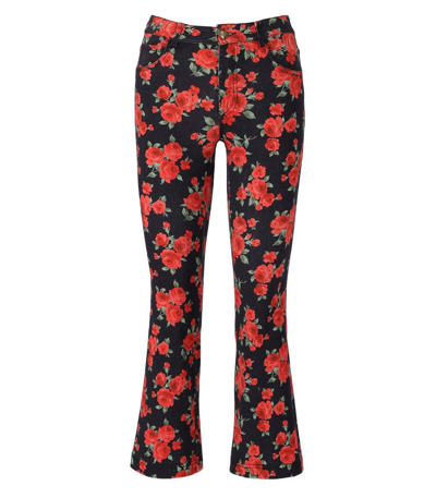 Shop Aniye By Pam Black Roses Jeans In Nero/rosso