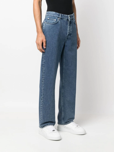 Shop Won Hundred Mid-rise Straight-leg Jeans In 蓝色