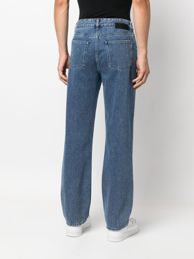 Shop Won Hundred Mid-rise Straight-leg Jeans In 蓝色