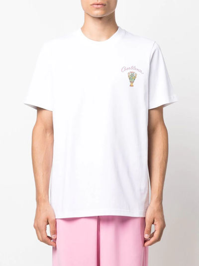 Shop Casablanca Amour En Fleur Printed T-shirt In 白色