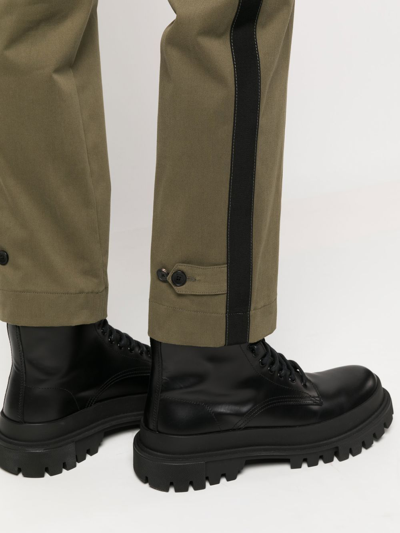 CONTRASTING-SIDE PANEL STRAIGHT TROUSERS