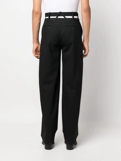 Shop Y/project Y-belt Wide-leg Trousers In 黑色