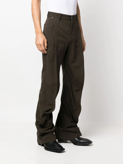 Y/project Slim Banana Draped Trousers In 绿色