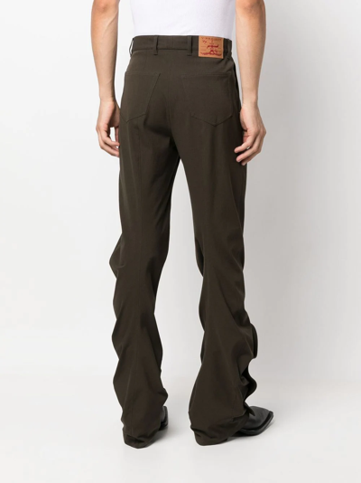 Y/project Slim Banana Draped Trousers In 绿色