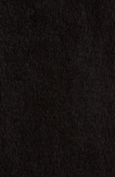 Max Mara Hooded Coat With Belt In Black Wool In Black