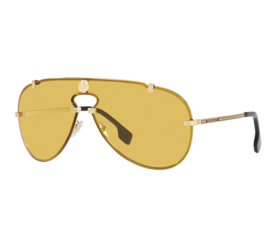 Shop Versace Yellow Pilot Mens Sunglasses Ve2243 100285 43 In Gold / Yellow