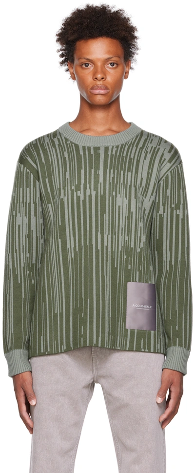 Shop A-cold-wall* Green Jacquard Sweater In Dark Pine Green