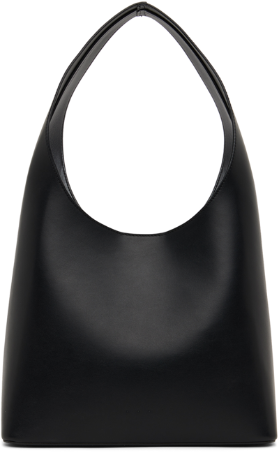 Shop Aesther Ekme Black Midi Shoulder Bag In 101 Black