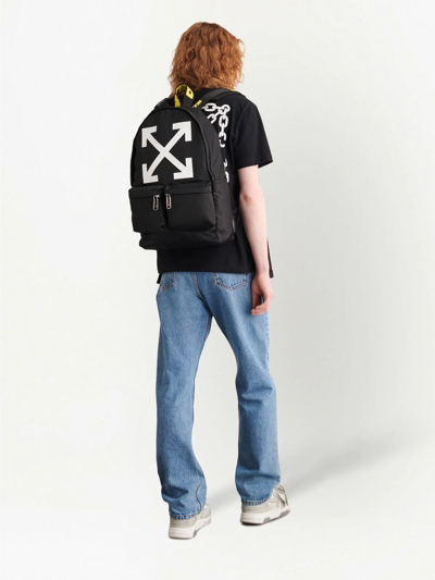 Off-White c/o Virgil Abloh Brushed Arrows-print Leather Backpack in Black  for Men