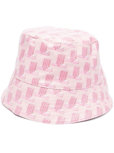 Shop Lanvin Reversible Geometric-jacquard Bucket Hat In Rosa