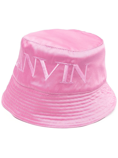 Shop Lanvin Reversible Geometric-jacquard Bucket Hat In Rosa
