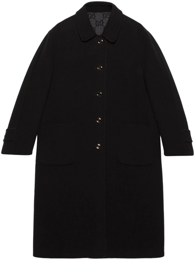 Shop Gucci Single-breasted Tailored Coat In Schwarz