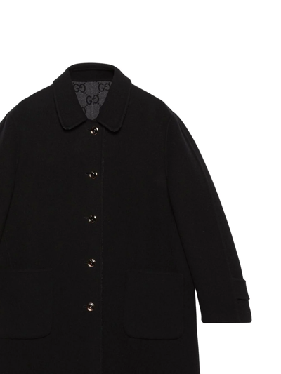 Shop Gucci Single-breasted Tailored Coat In Schwarz