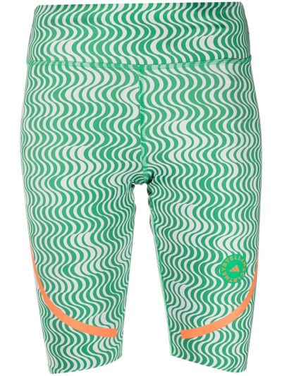 Shop Adidas By Stella Mccartney Truepurpose Printed Cycling Shorts In Grün
