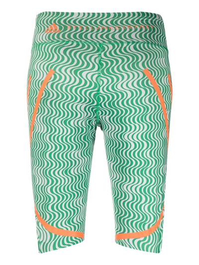 Shop Adidas By Stella Mccartney Truepurpose Printed Cycling Shorts In Grün