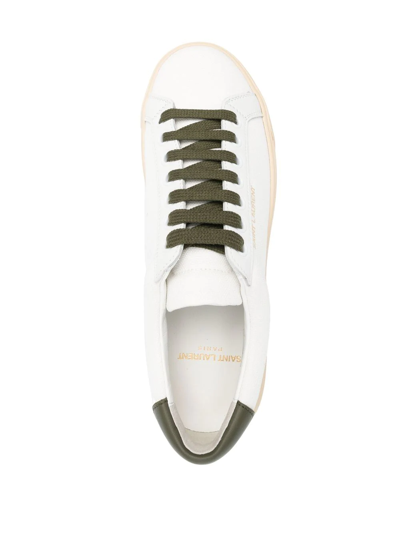 Shop Saint Laurent Andy Low-top Leather Sneakers In Weiss