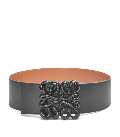 Shop Loewe Inflated Anagram Belt In Black