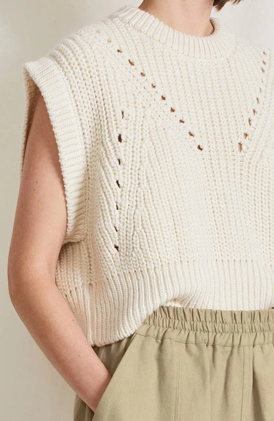 Shop Apiece Apart Elodie Wool Blend Sweater Vest In Cream