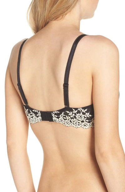 Shop Wacoal Embrace Lace Plunge T-shirt Bra In Black