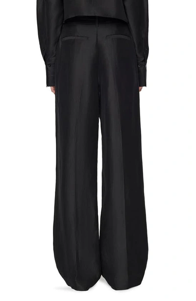 Safari Wide-leg High-rise Woven Trousers In Noir