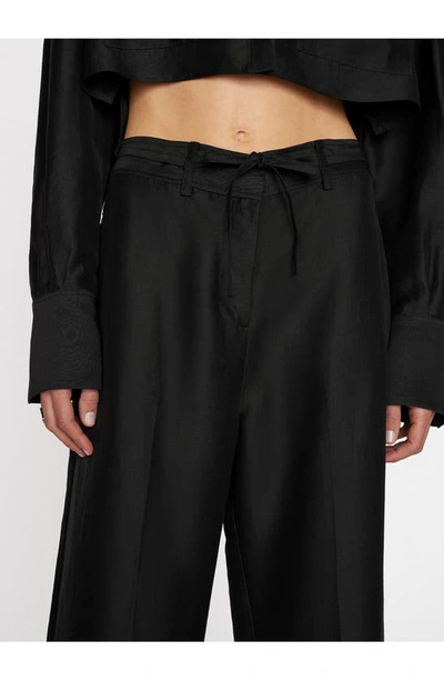 Safari Wide-leg High-rise Woven Trousers In Noir
