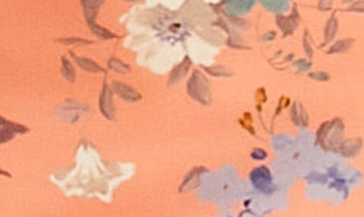 Shop Asos Design Floral Belted Midi Dress In Orange