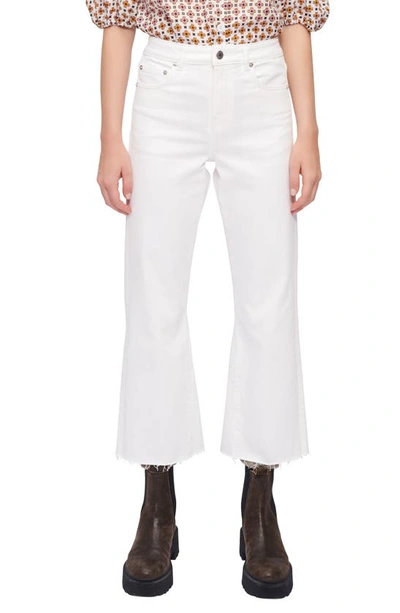 Maje Pluton Fray Hem Crop Flare Jeans In White | ModeSens